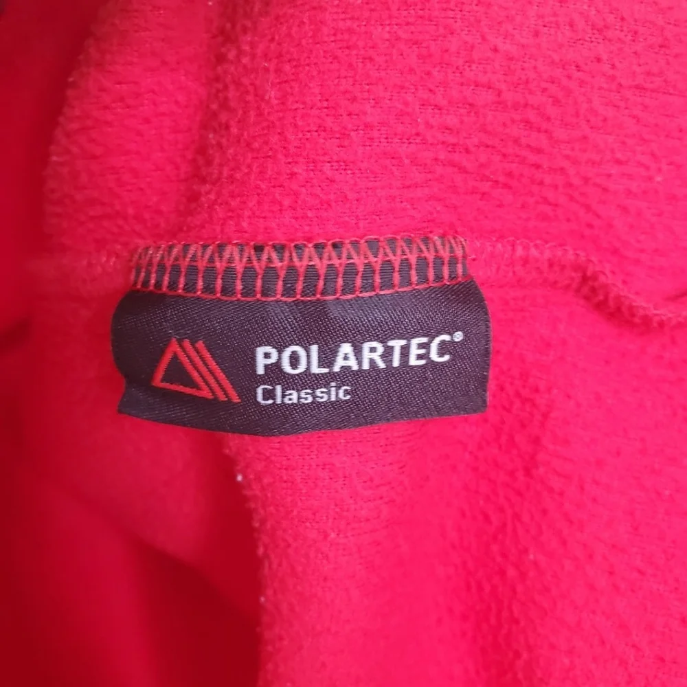 The North Face Polartec Quarter Zip Fleece Sweater Red - Picture 7 of 8